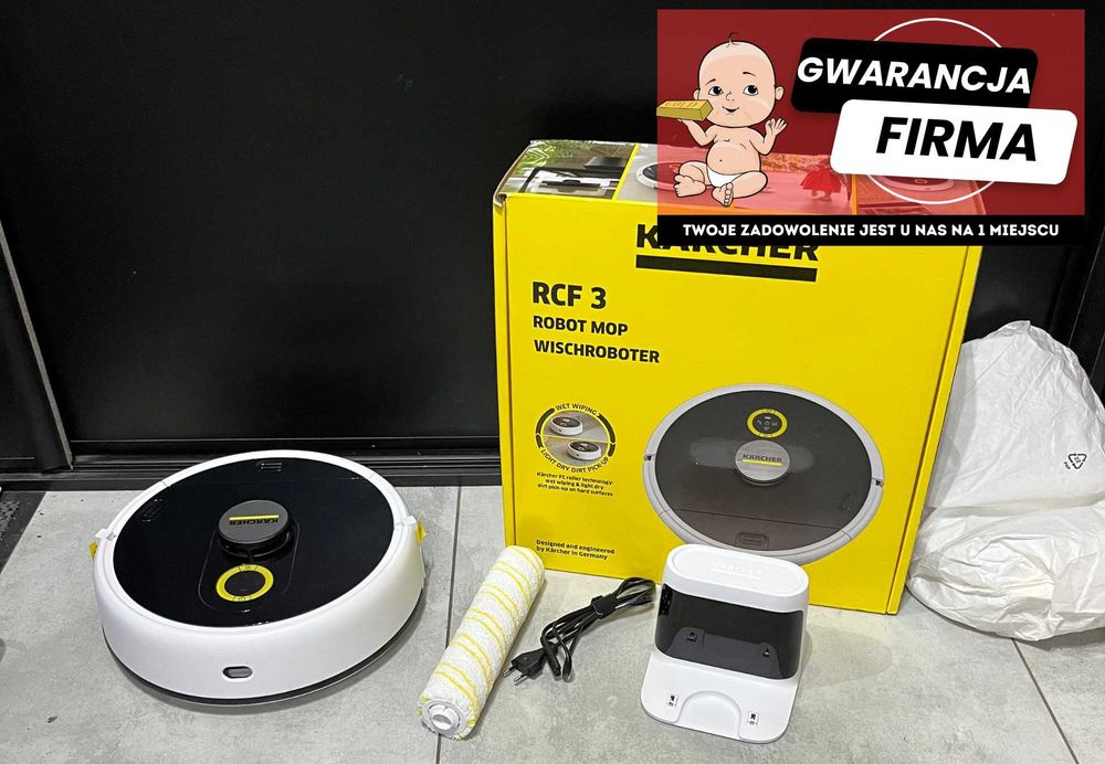 Robot sprzątający mopujący Karcher RCF 3 z kartonem – Zestaw