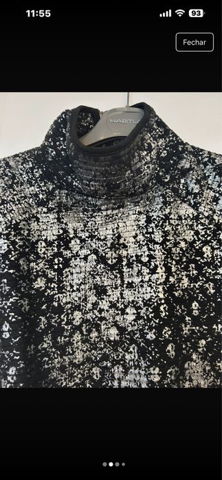 Camisola preta e prateada