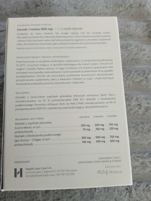 HEALTH LABS SHROOMME Lions Mane & Chaga 45,54g
