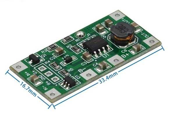 DC UPS плата 9V / 12V 1A | модуль резервного питания Li-Ion 3.7V