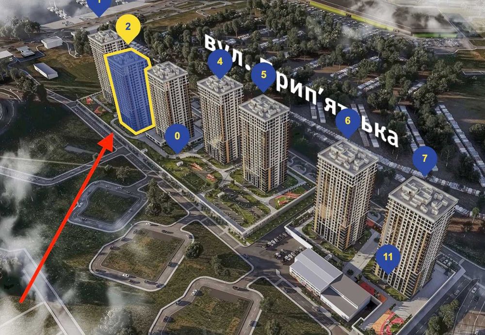 БЕЗ% ЖК Урлівський -1, однокімнатна на 3-му поверсі, 2-й будинок