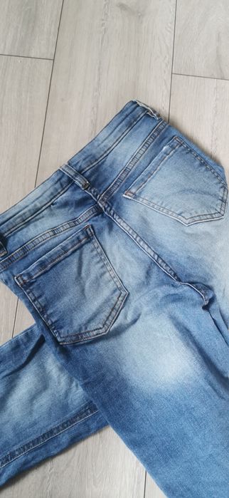 Spodnie jeans S elastyczne wysoki stan
