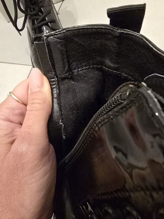 Workery glany trapery botki r.37 lakierowane połyskujące