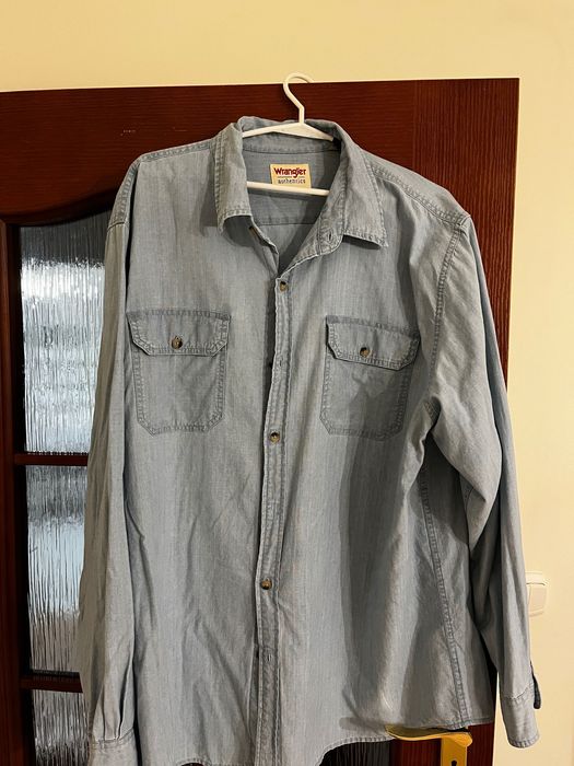 Koszula męska Wrangler Authentics XL, błękitna tip top.