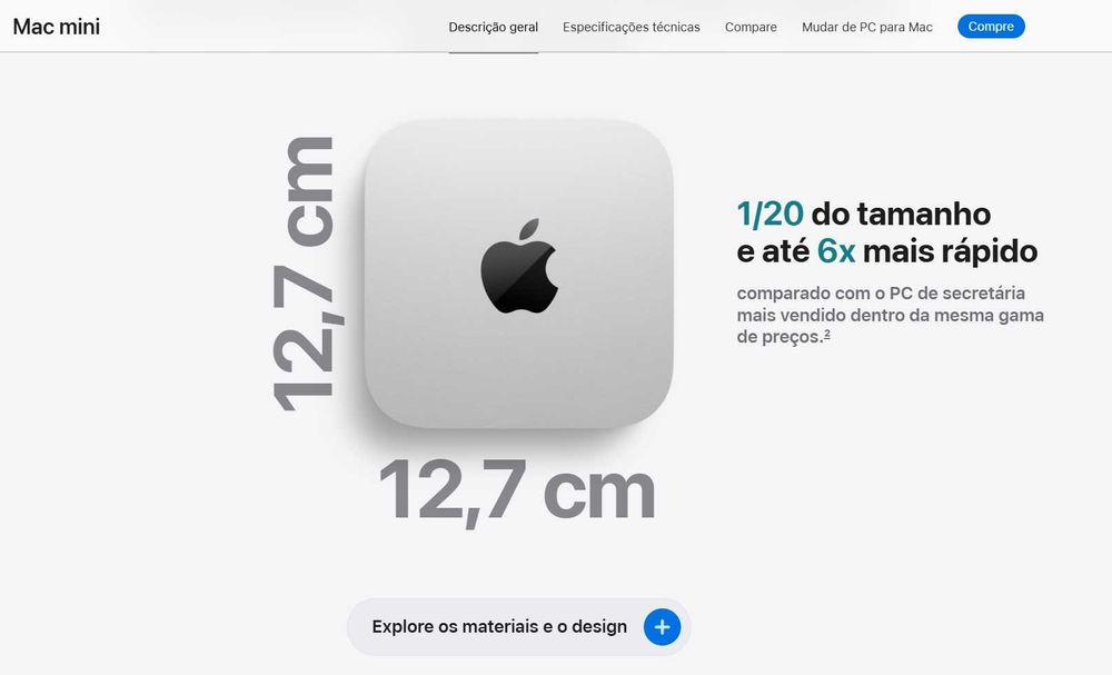 Mac Mini 2025 M4 Apple Original Novo, 10C CPU, 16GB, 256GB