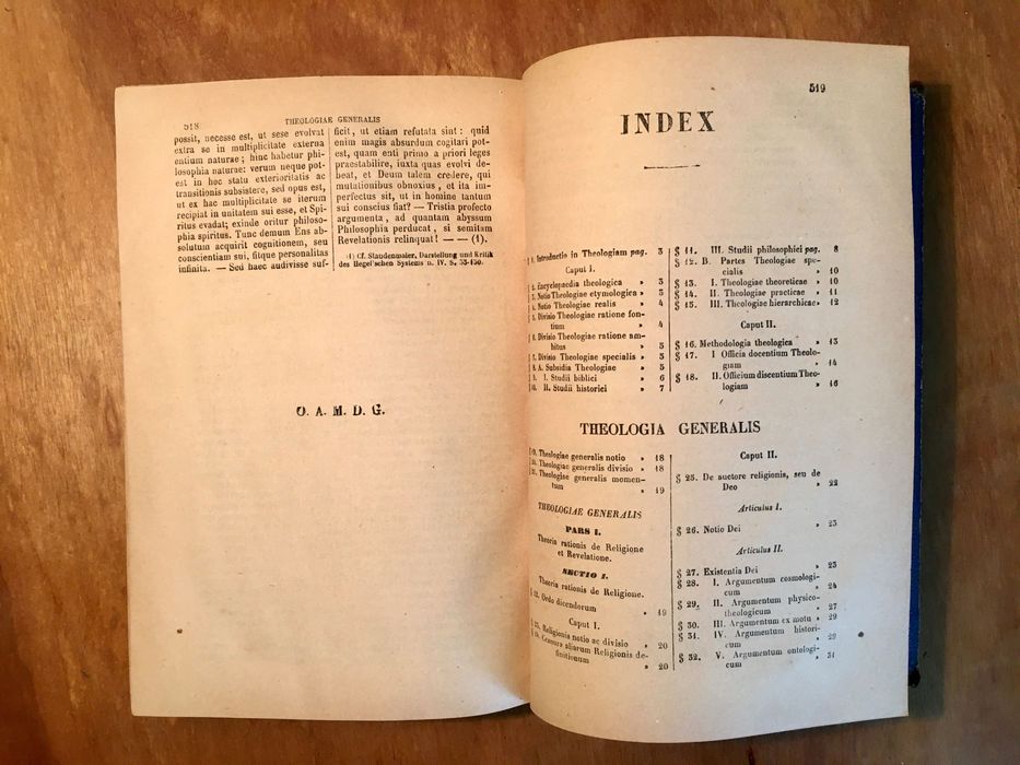 THEOLOGIAE DOGMATICAE- 1888 - Institutiones - Generalis Fundamentalis