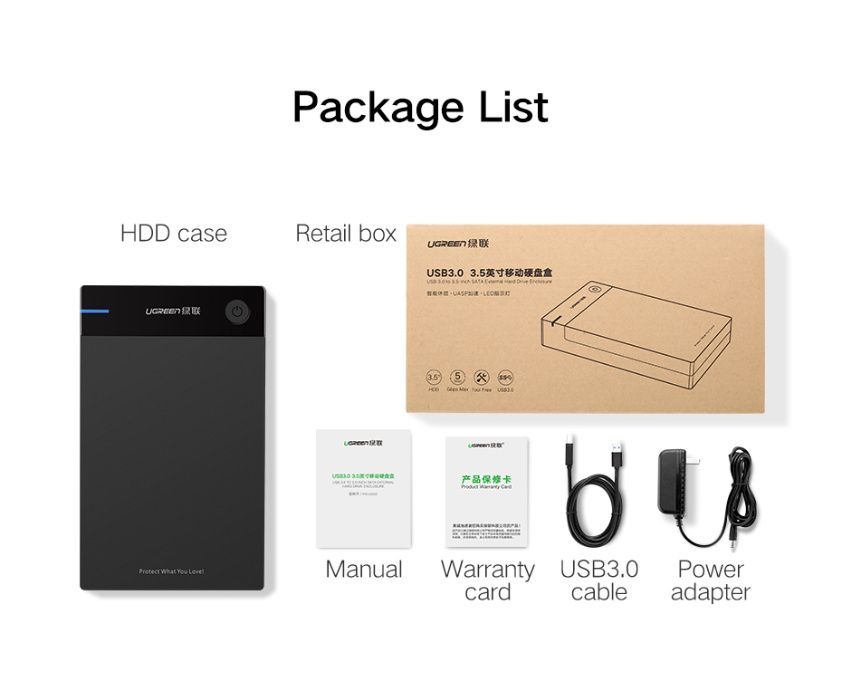 UGREEN Карман для HDD 3.5\2.5.