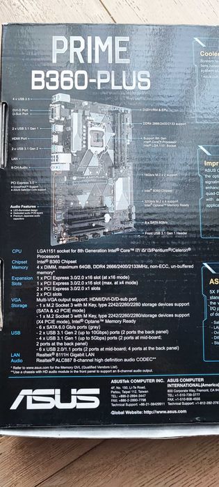 ASUS PRIME B360-PLUS płyta główna LGA1151 DDR4 ATX 100% sprawna