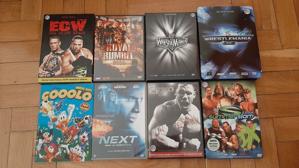 Coleção DVDs WWE, Filmes e BDs