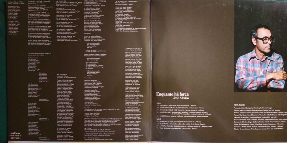 José Afonso	- - - - -		Enquanto Há Força	- - - - -	LP