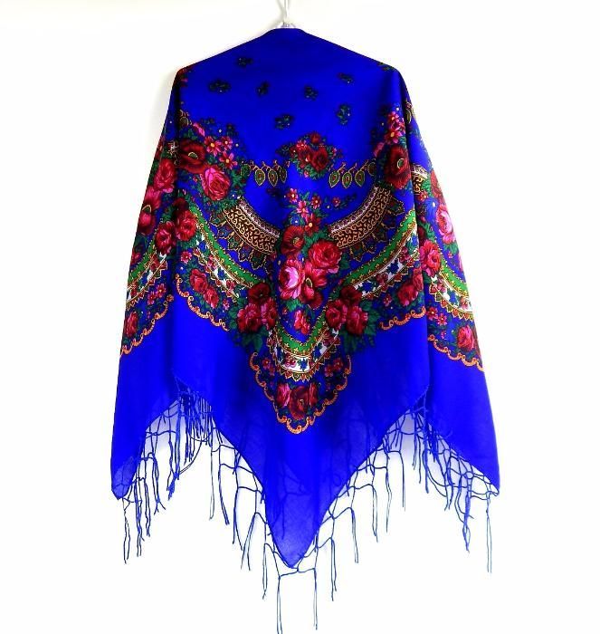 Duża chusta góralska ludowa bawełniana 4 KOLORY chustka folk apaszka