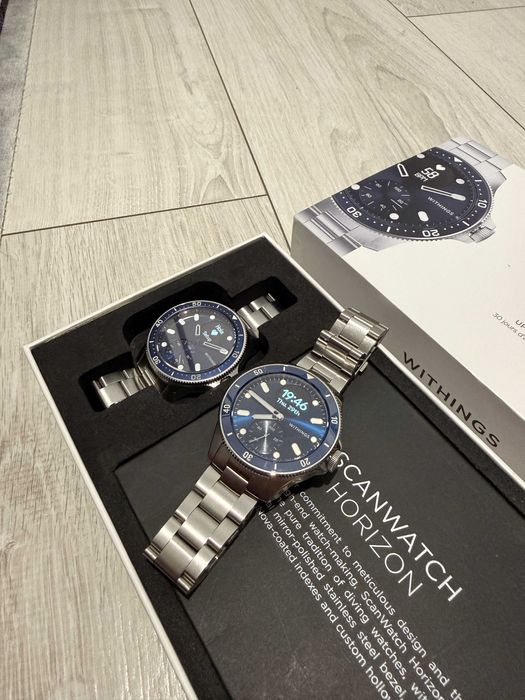 Withings ScanWatch Horizon 43mm niebieski smartwatch app