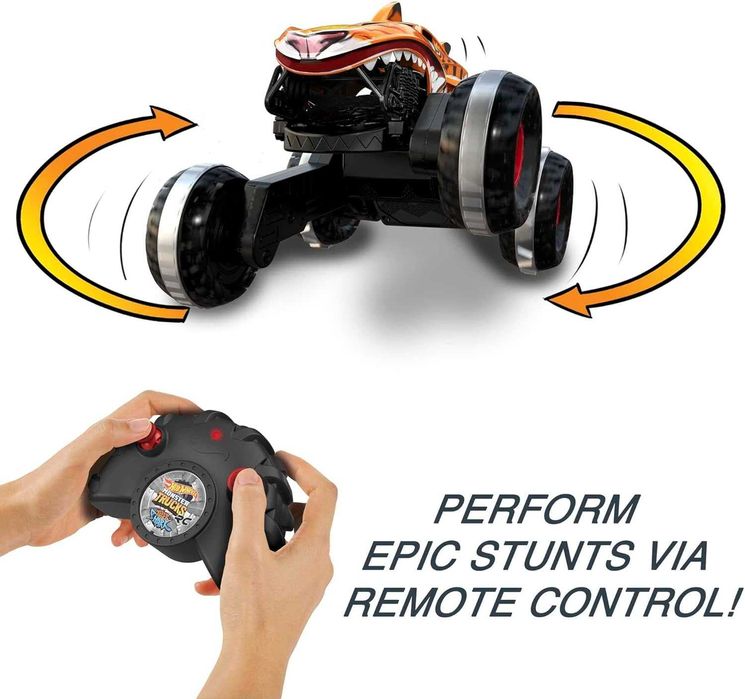 Машинка на пульті 30 см Hot Wheels RC Monster Trucks Tiger Shark HGV87