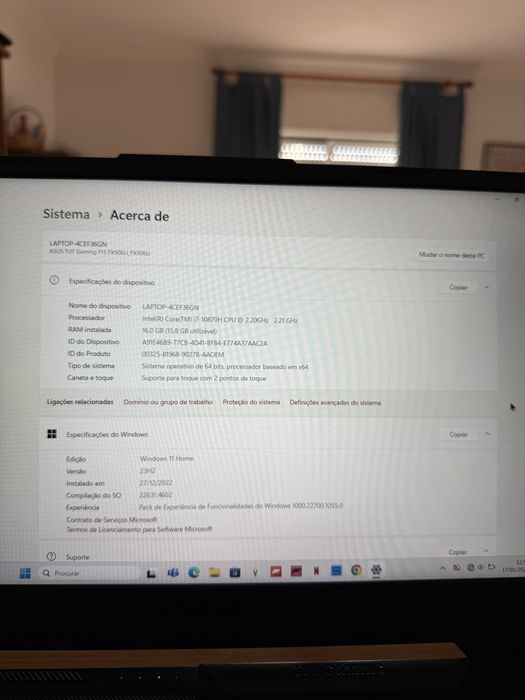 PC Asus TUF Gaming F15 i7