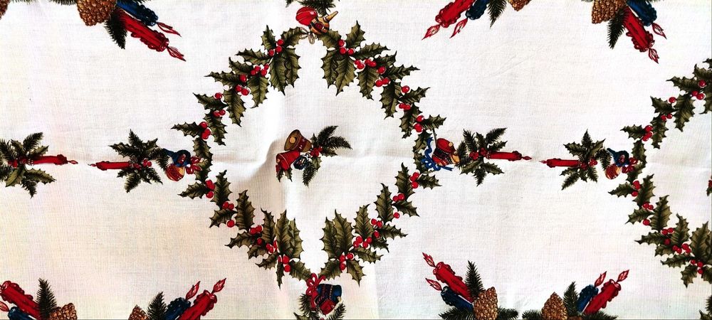 Toalha de mesa natal e pequeno maperon pai natal