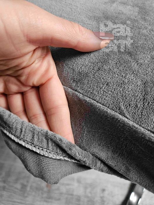 Pokrowce na krzesła miękkie welurowe komplet szare 6 sztuk