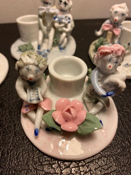 Castiçais porcelana vidrada