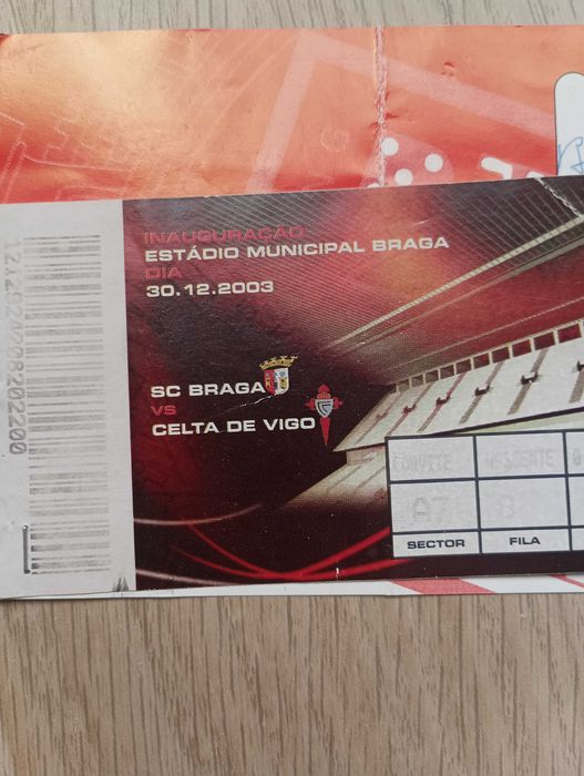 Bilhete ScBraga vs Celta Vigo - Inauguração do Estádio Municipal