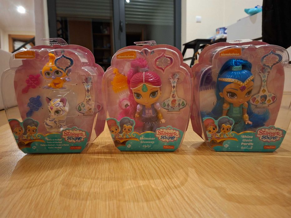 Mascotes da série Shimmer & Shine, novos. em caixa original