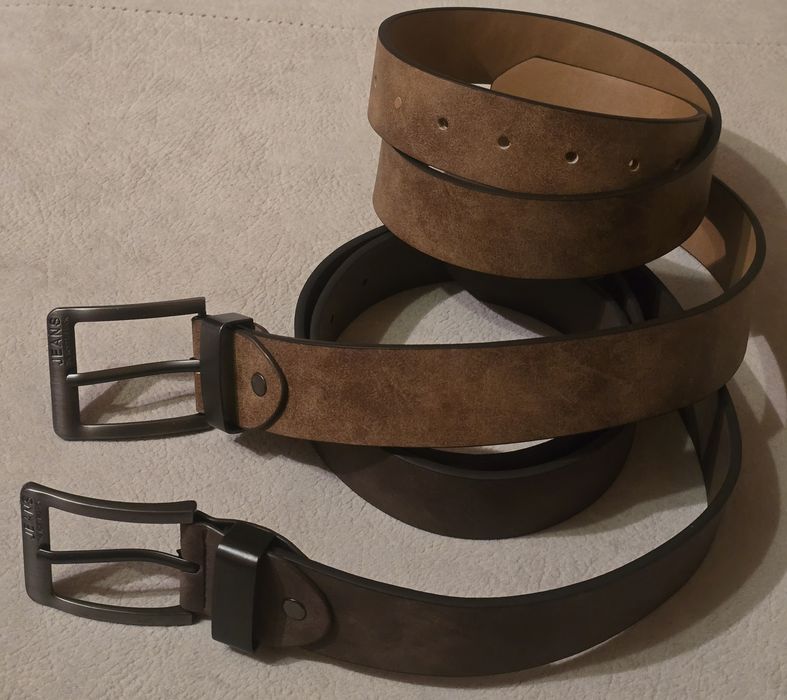 Skórzany Pasek myśliwski brązowy 2szt. Nowy 125-135cm