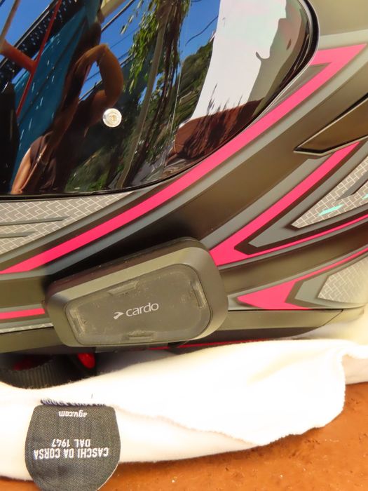 Capacete+viseira preta+ Cardo Spirit HD+ viseira original