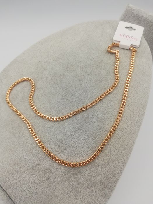 Łańcuszek pozłacany 18 k pancerka 55 cm