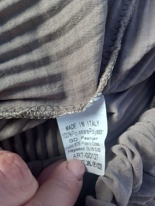 Spodnie plisowane 40 L wide leg szerokie nogawki brązowe damskie