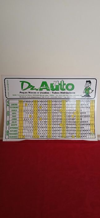 Calendário de secretária de 2008