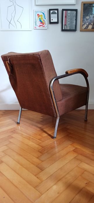 Fotel Zadziele Wschód Bauhaus PRL vintage modern