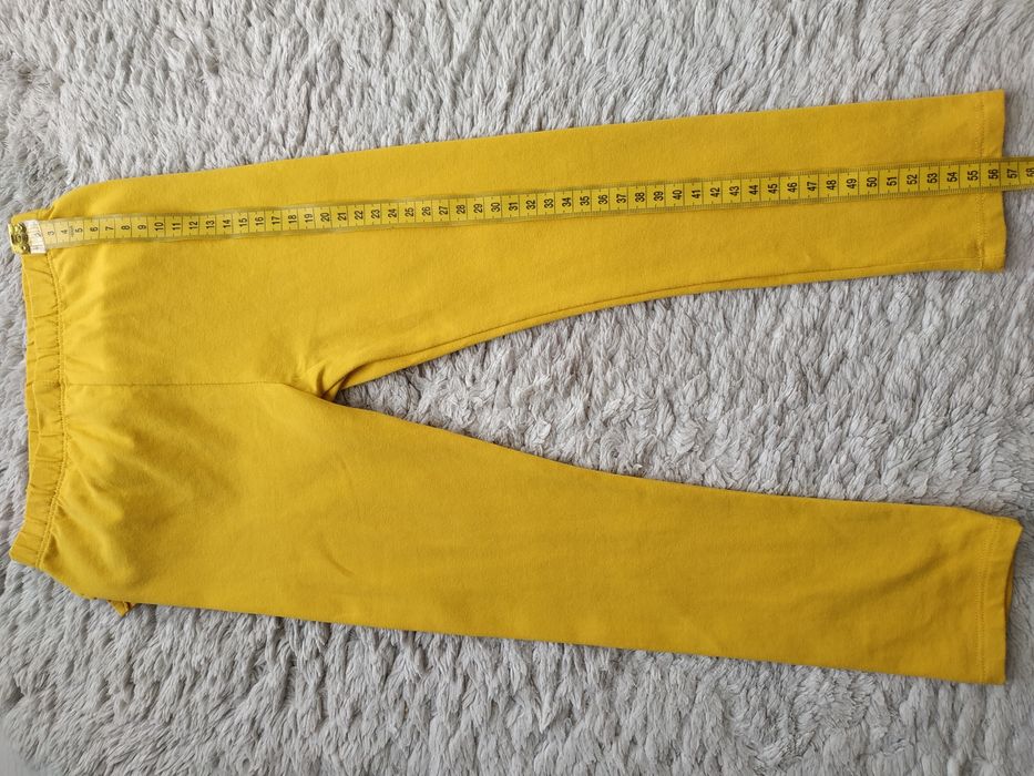 Legginsy/gładkie/żółte/falbanki/wiosna/lato/Haydi/r.98/104