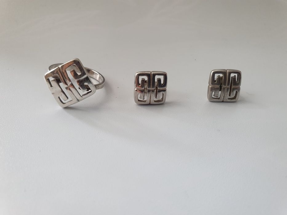 Kolczyki pierscionek srebro