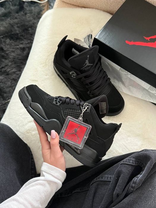 Кросівки Jordan 4 Black Cat | чорні джордан | нові