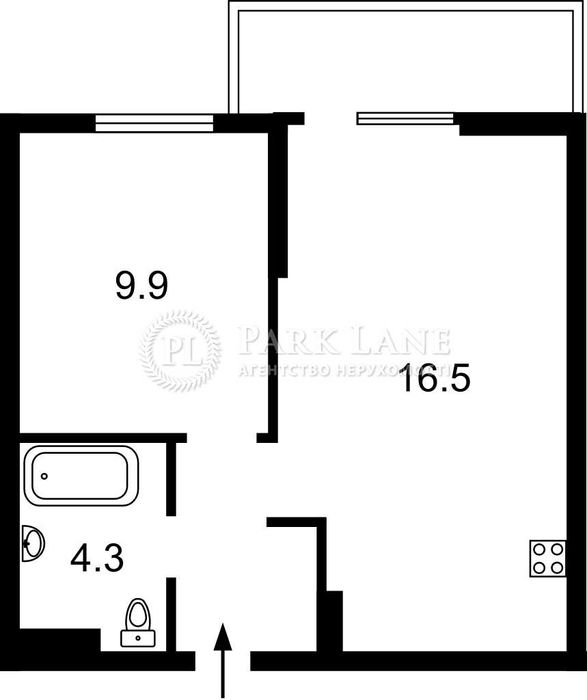 1-кімнатна квартира за адресою (площа 37 м²) - Atlanta.ua - фото 24