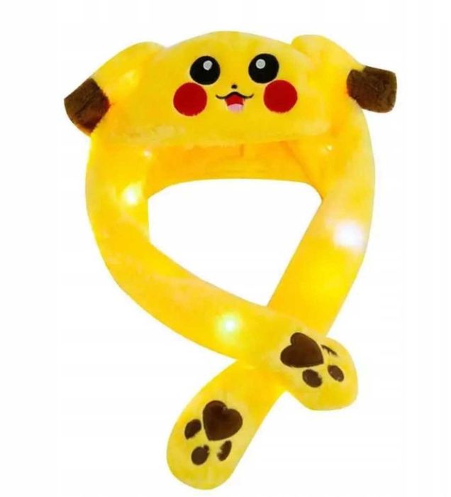 Pluszowa Czapka z Ruchomymi Uszami Pikachu Pokemon