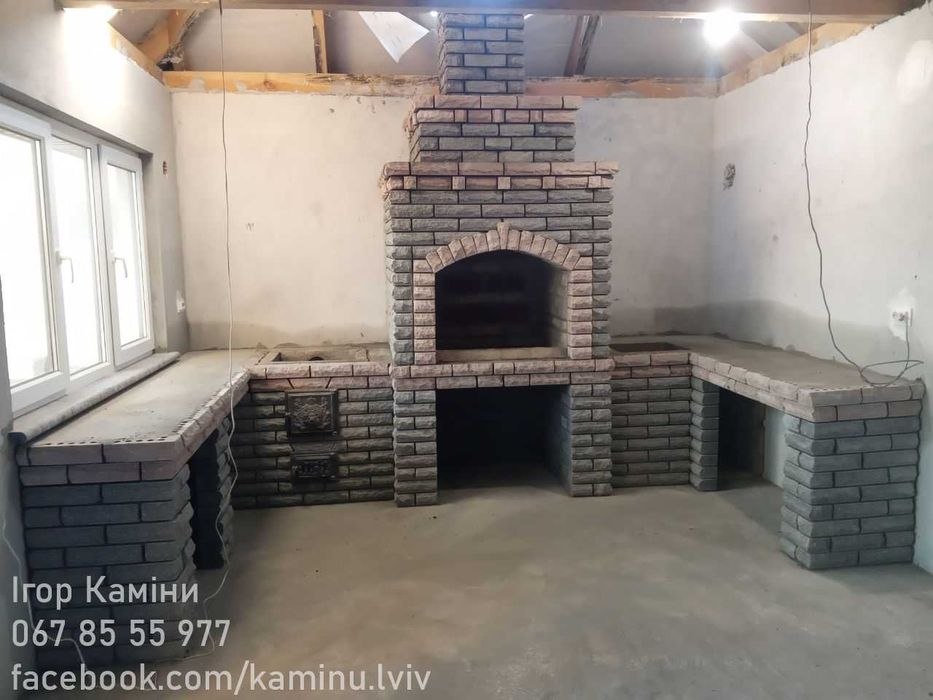 Проектування монтаж будівництво камінів барбекю мангалів пічок лежанок