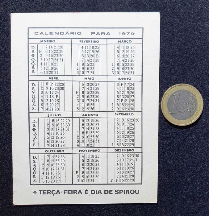 Antigos e Raros "CALENDÁRIOS SPIROU" ~ de Coleção ~ 1979 ~ #2
