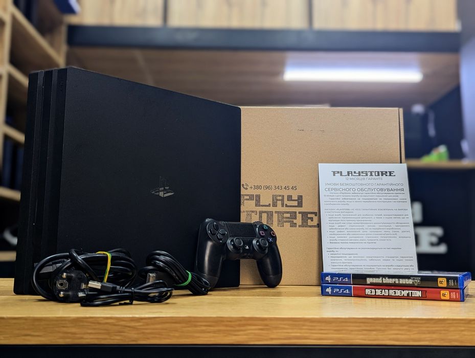 PlayStation 4 Pro 1TB + GTA V + RDR2 (ГАРАНТІЯ 12 МІСЯЦІВ)