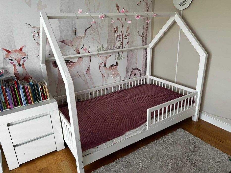 łóżeczko białe luletto 90x160