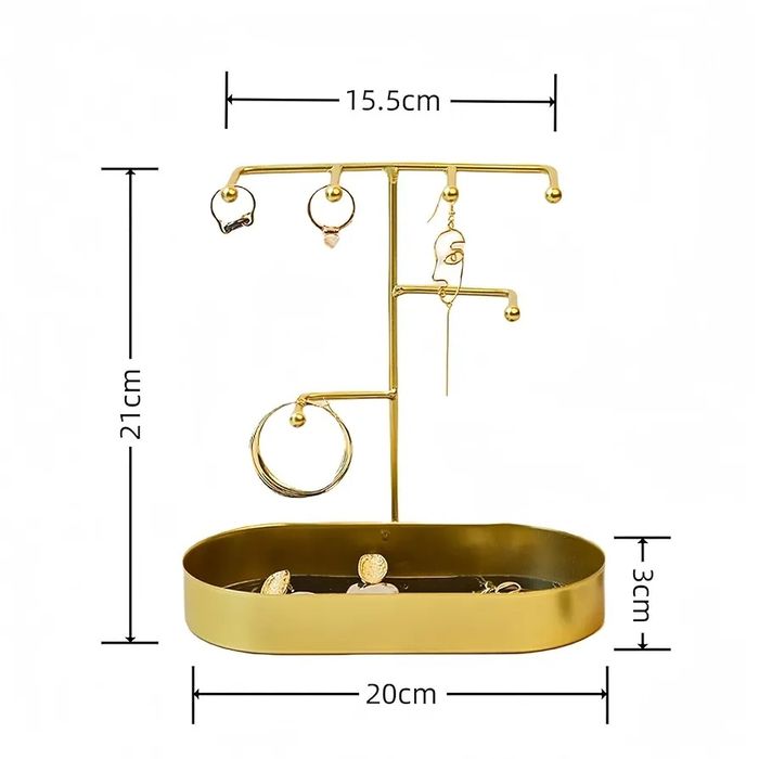 Органайзер підставка для прикрас шкатулка металева золота на подарунок