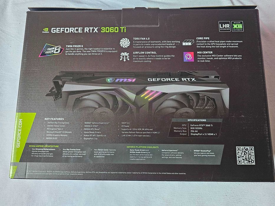 MSI GeForce RTX 3060 Ti Gaming X LHR 8GB GDDR6