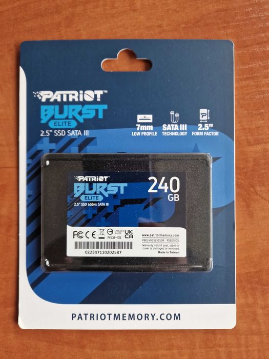 SSD Patriot Burst Elite 240GB SATA III 2.5" – nowy, zapakowany