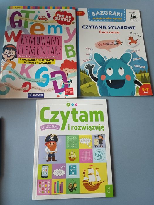 3 książeczki czytanie sylabowe + zadania