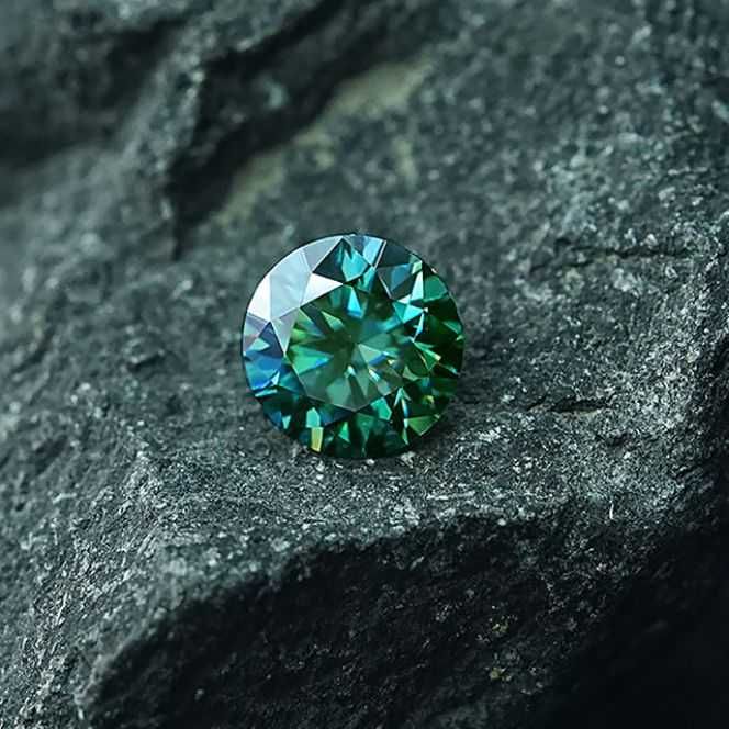 Moissanit 1ct 6,5mm VVS1 Niebiesko-Zielony Moissanite Brylant