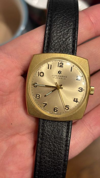 Jungans 620.00 Piękny mechaniczny złocony zegarek vintage super stan
