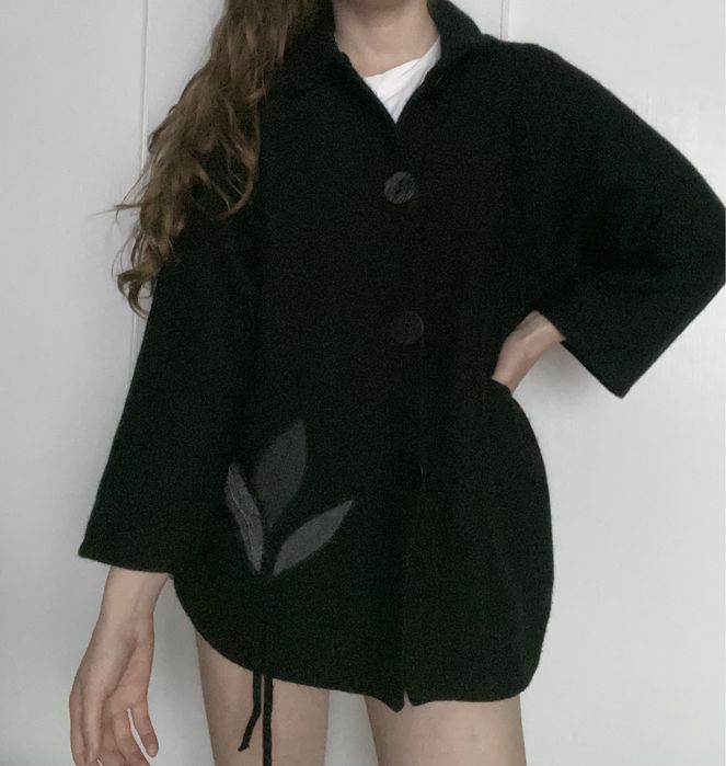 Czarny kardigan 30% wełna