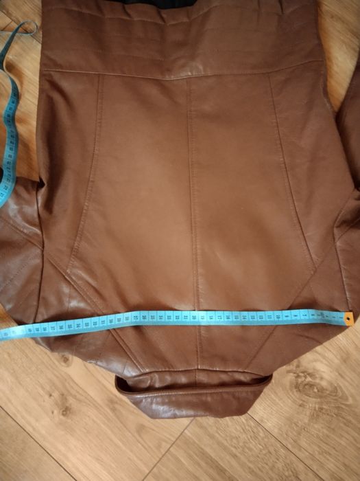 Brązowa kurtką ramoneska skóra naturalna S