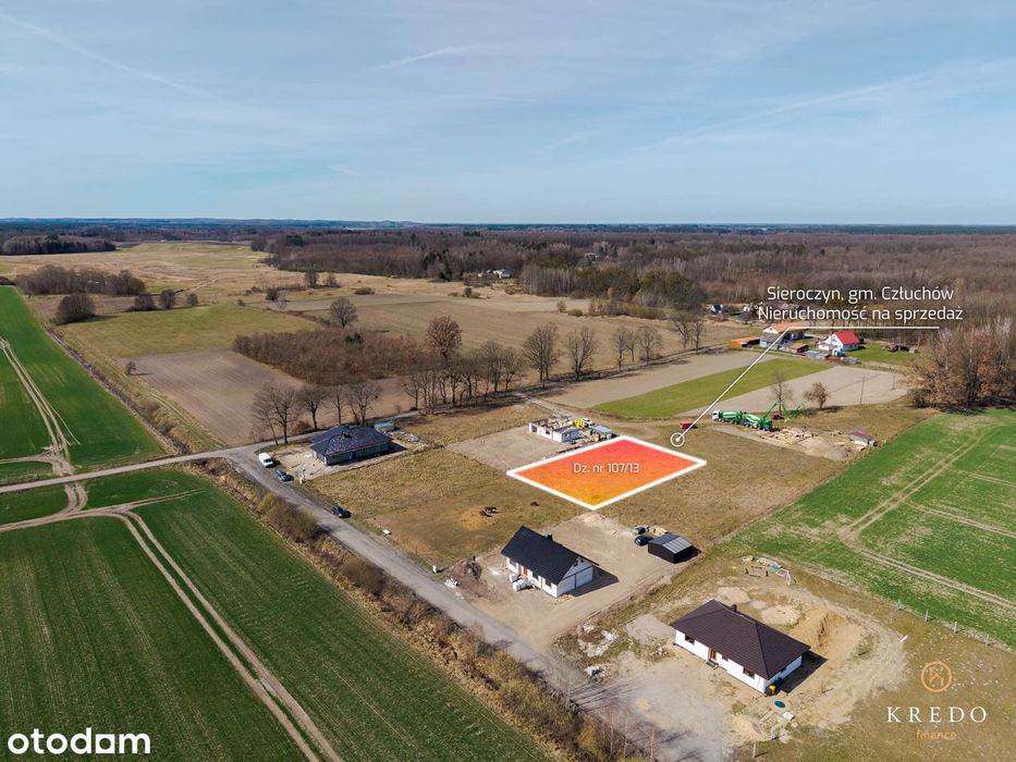 Działka budowlana 1266 m² – Sieroczyn k. Człuchowa