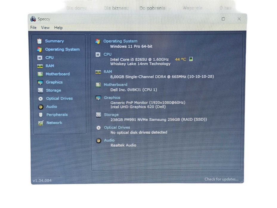 Laptop Dell Latitude 3500 15,6 " Intel Core i5 8 GB / 256 GB czarny + mysz