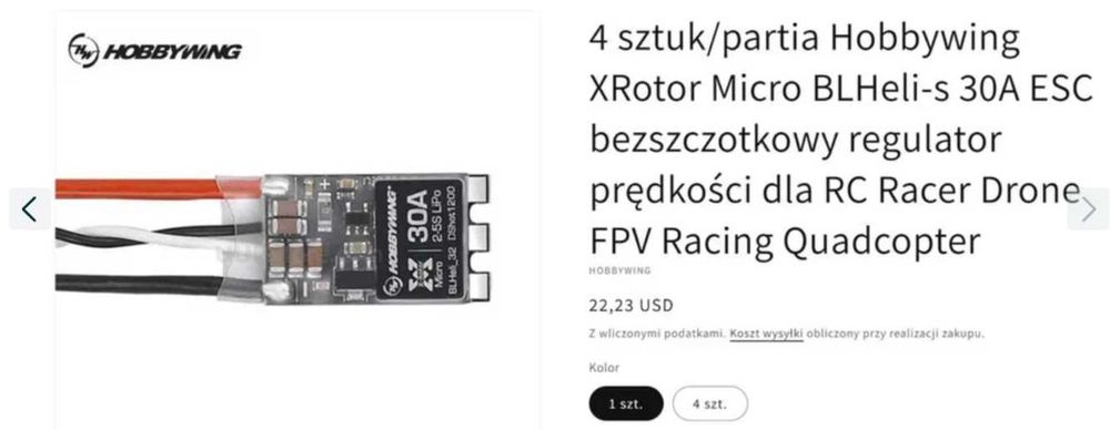 HobbyWing XRotor FPV dron Racing Power System M2405-2200KV 30A ESC 5045 zdalnie sterowane