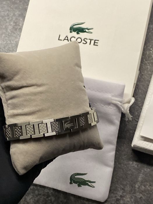 Bransoletka Lacoste męska srebrna